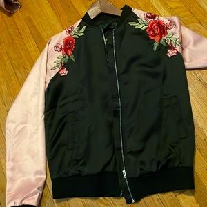 Pink Sleeved Jacket with Roses